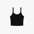 Black Women's Micro Rib Spaghetti Strap Tank