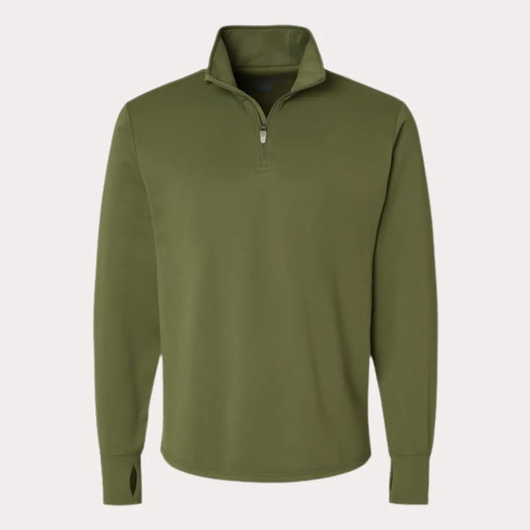 Green Quarter-Zip Pullover