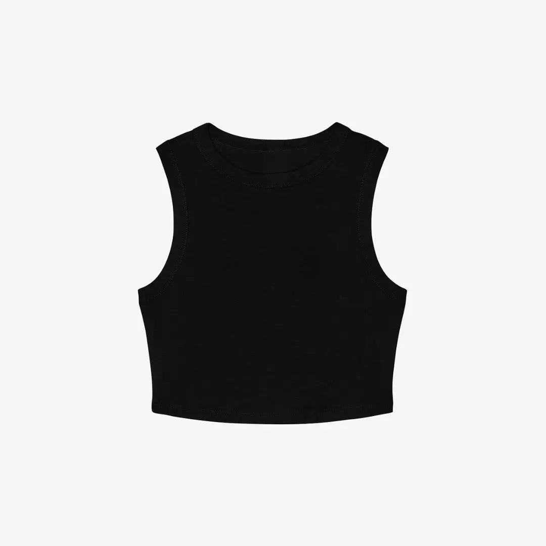 Black Women's Micro Rib Spaghetti Tank
