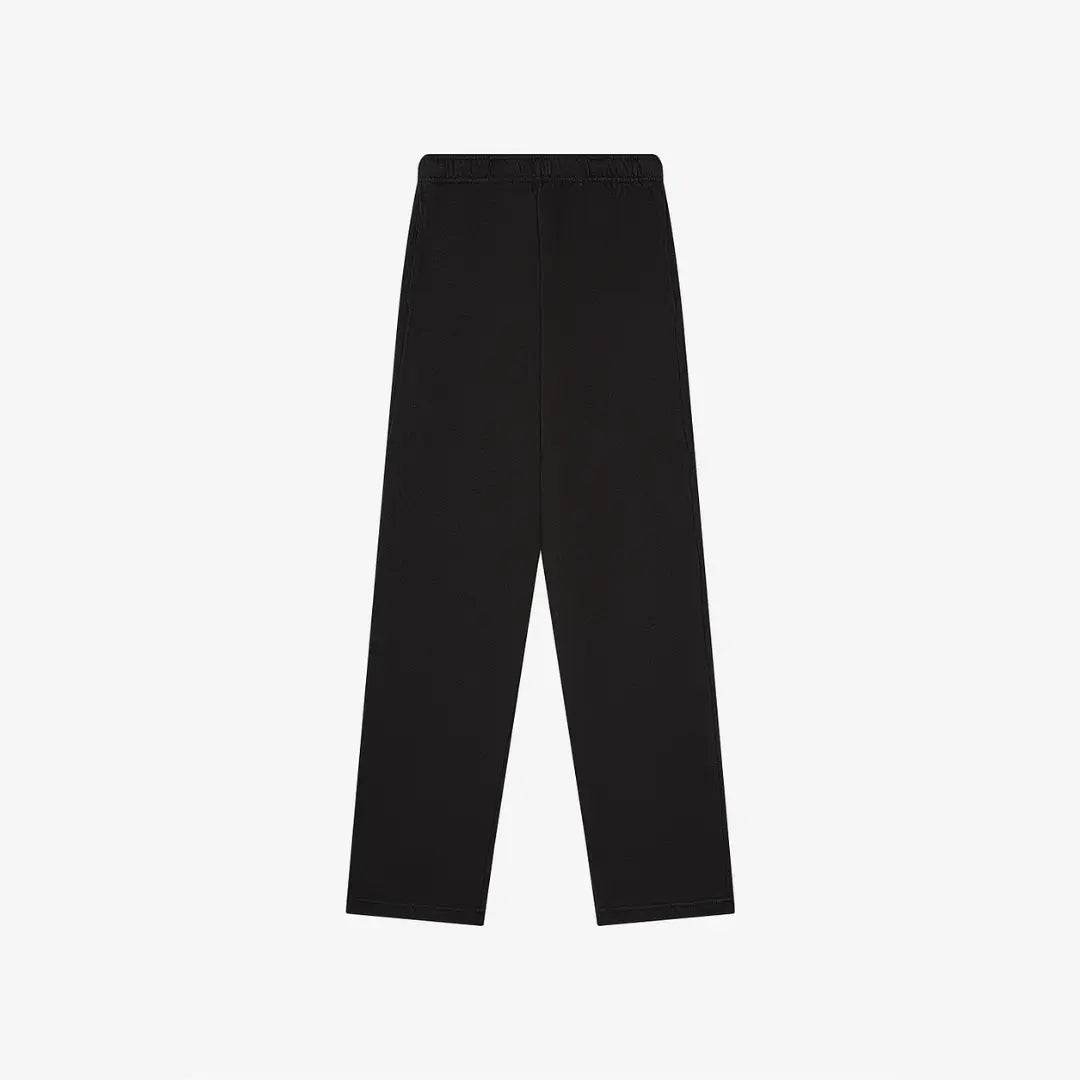 Black Sponge Fleece Straight Leg Sweatpant
