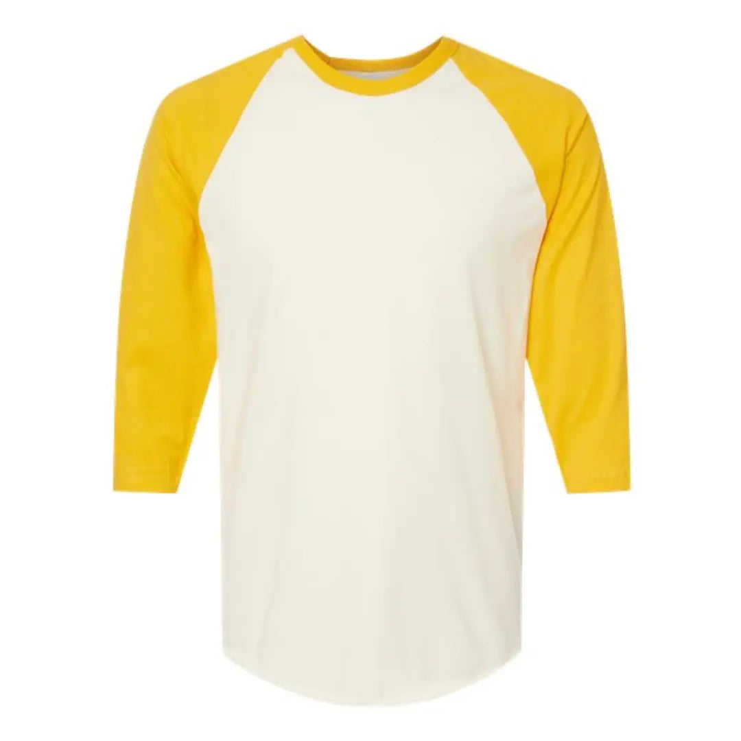 Yellow and White Three-Quarter T-Shirt