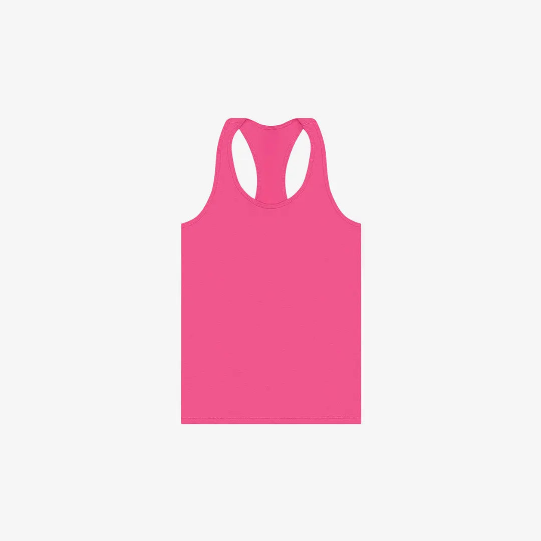 Pink Women's Micro Rib Spaghetti Strap Tank