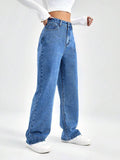 Women's wide leg flare blue denim