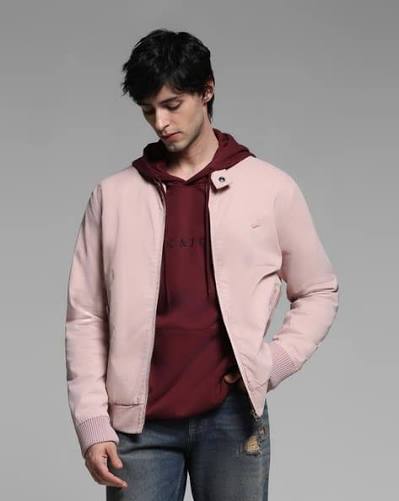 Men Regular Fit Bomber Jacket