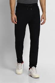 Black track pants for men.