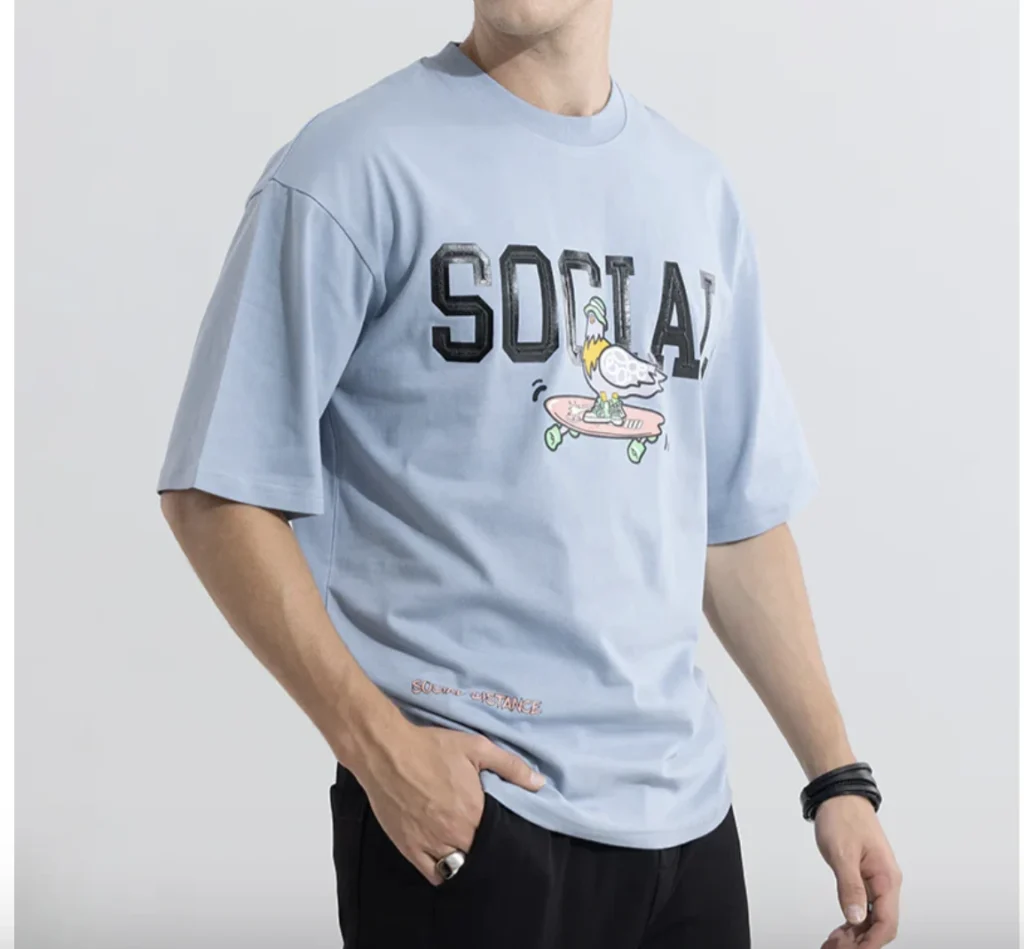 Light Blue Graphic T-shirts
