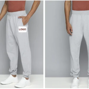 grey men's track pants