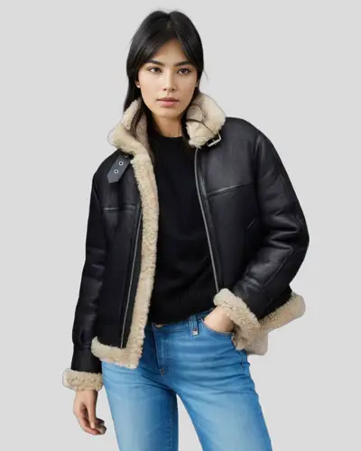 Sherpa Lined Leather Jacket