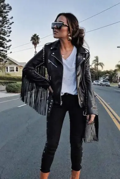 Leather Fringe Jacket