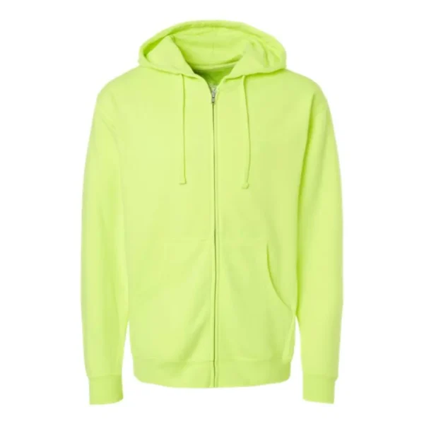Neon Green Zip Hooded Sweatshirt