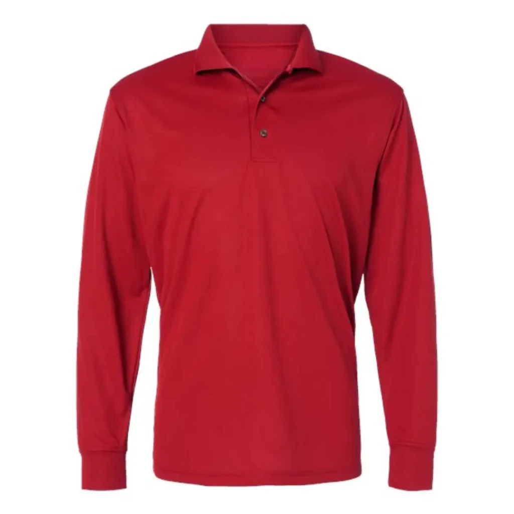 Red Long Sleeve Polo