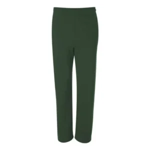 Green Open-Bottom Sweatpants with Pockets