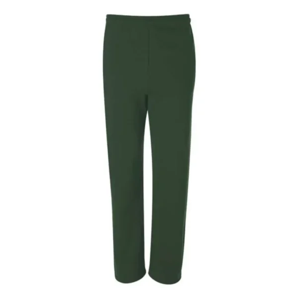 Green Open-Bottom Sweatpants with Pockets