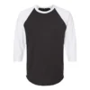 Black and White Three-Quarter T-Shirt