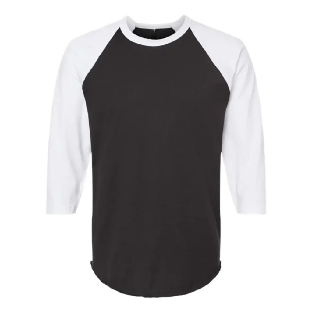 Black and White Three-Quarter T-Shirt