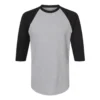 Black and Gray Three-Quarter T-Shirt