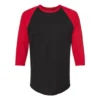 Black and Red Three-Quarter T-Shirt
