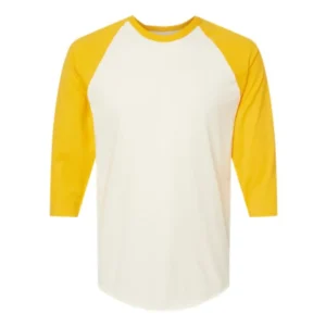 Yellow and White Three-Quarter T-Shirt