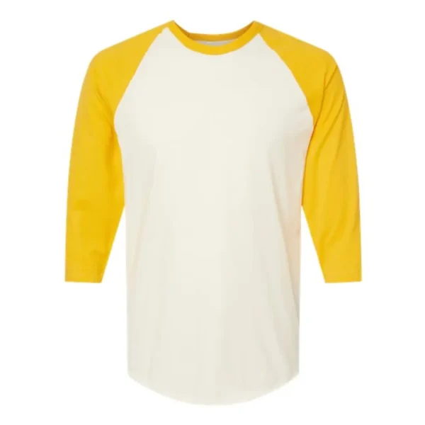 Yellow and White Three-Quarter T-Shirt