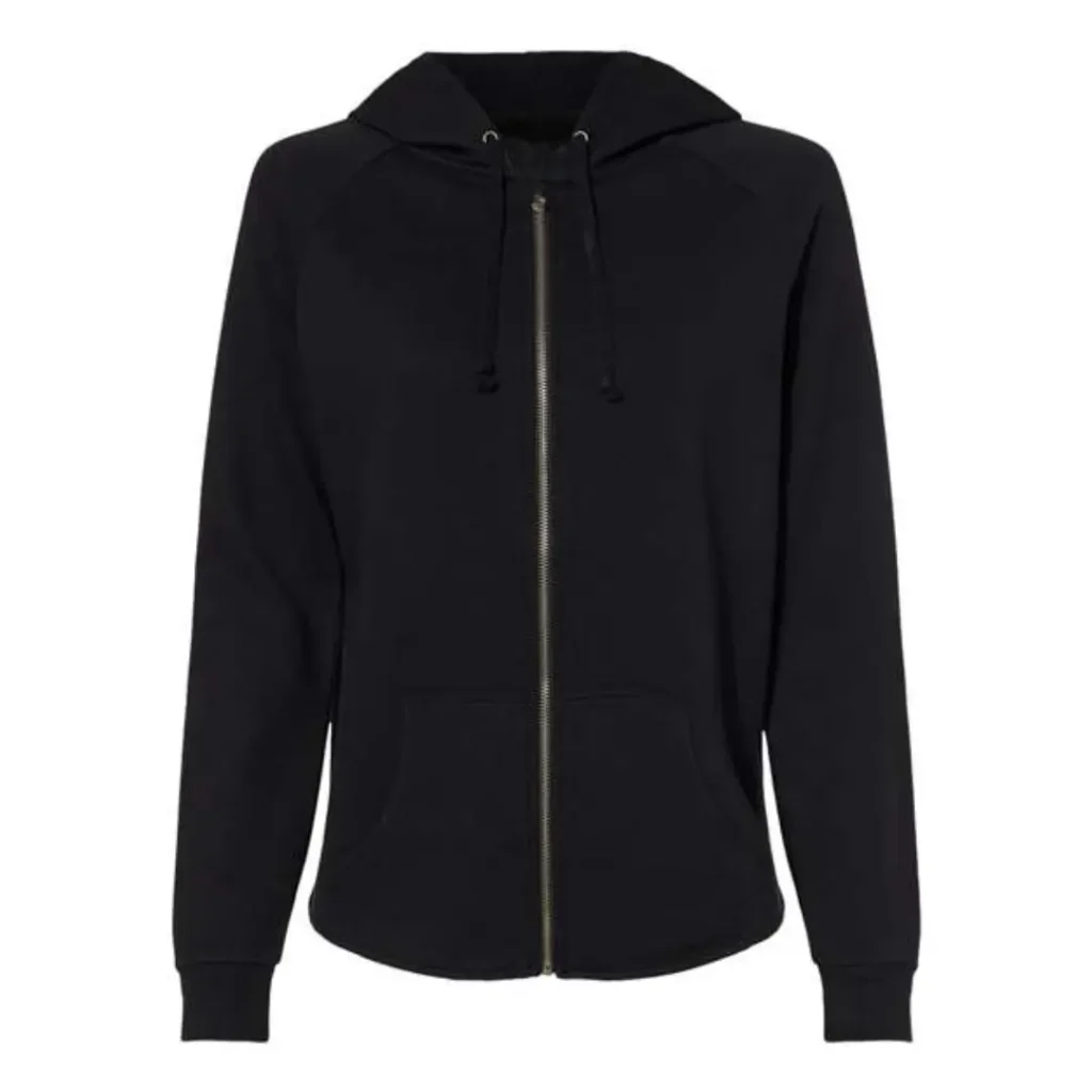 Black Zip Hooded Sweatshirt