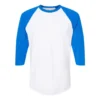 Blue and White Three-Quarter T-Shirt