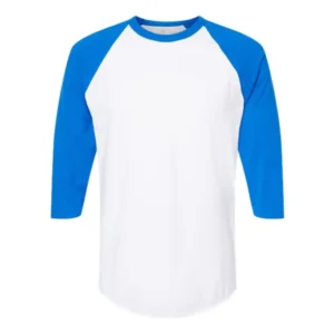 Blue and White Three-Quarter T-Shirt