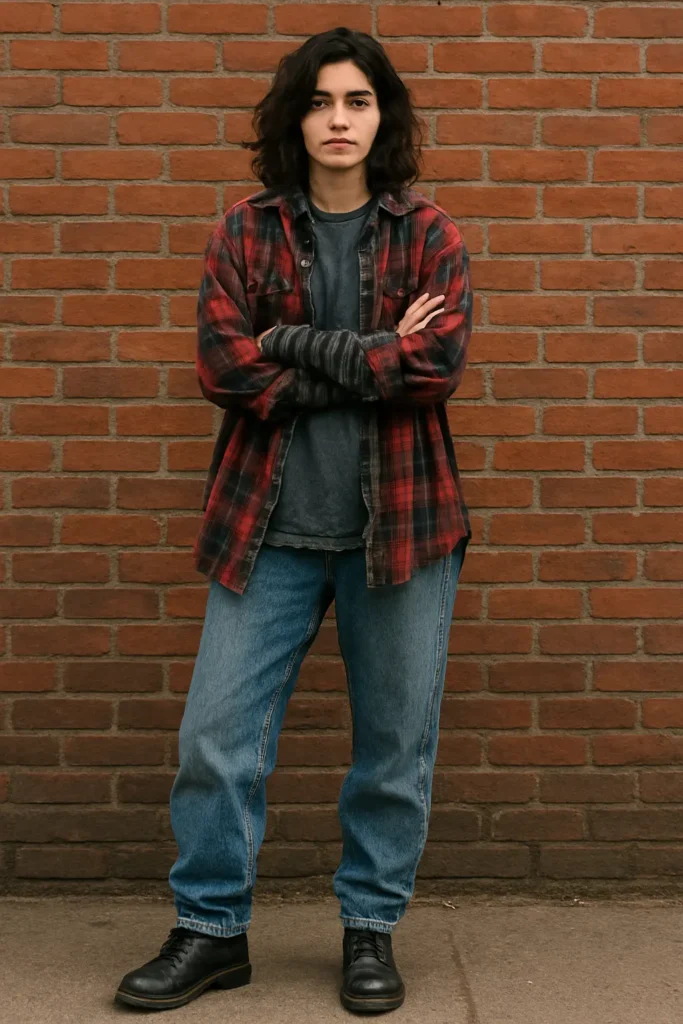 Grunge Layers and Flannel Shirts