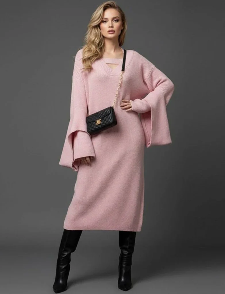 Bell-Sleeve Dress